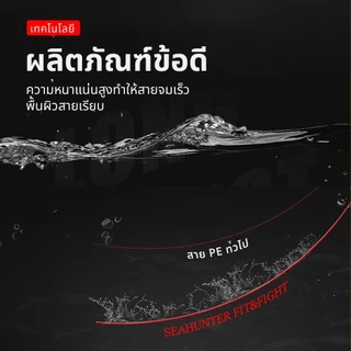 SeaHunter Fit or Fight เอ็นตกปลา ถัก 8 เส้น PE X8 Fishing Line 300M/150M YGK สายหลักความแข็งแรงสูง