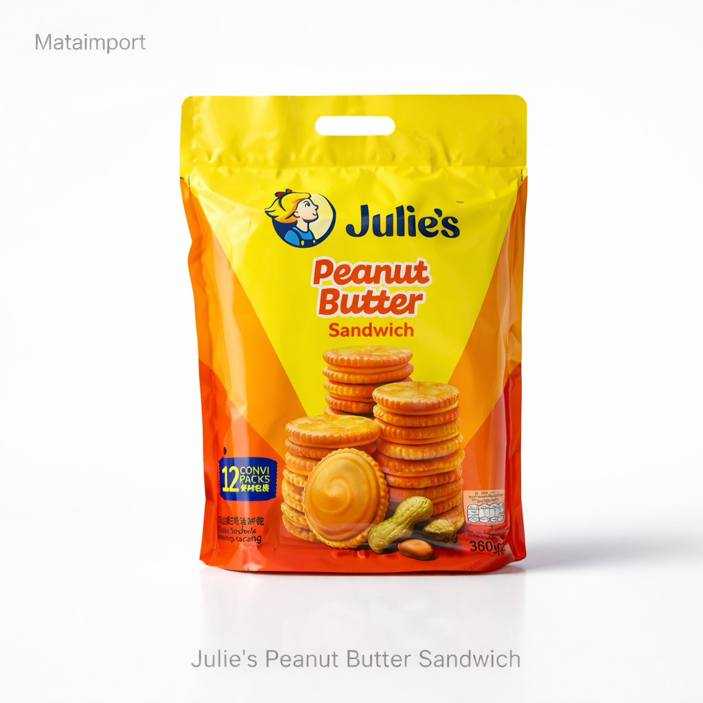 Julie’s Peanut Butter Sandwich บิสกิตสอดไส้เนยถั่ว 360g (12 ซองย่อย)