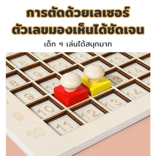 Chokdee เกมกระดานไม้ตัวเลขคูณ99 โปสเตอร์ตารางสูตรคูณ เกมกระดานฝึกสูตร multiplication board