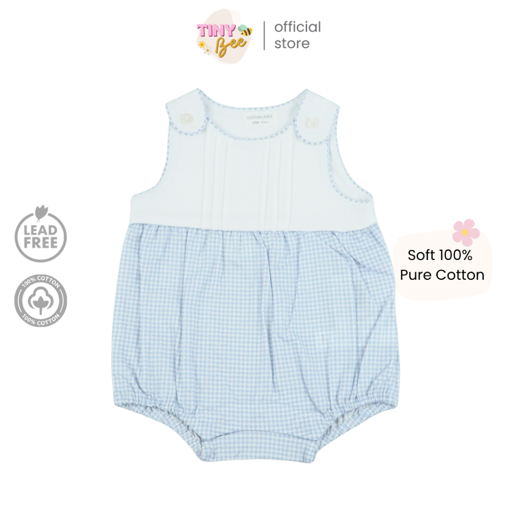 TinyBee ชุดหมีสั้น รอมเปอร์ บอดี้สูท ชุดเด็กอ่อน ผ้าฝ้าย ชุดเด็กแรกเกิด อายุ 0-18 เดือน