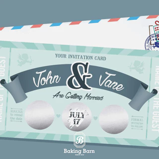 Baking barn (300ดวง/ม้วน) สติ๊กเกอร์ลอกออกเงินทอง ฟิล์มการ์ดขูดรางวัลแบบมีกาวในตัวที่ทําด้วยมือ Sticker ขนาด 2.5 cm