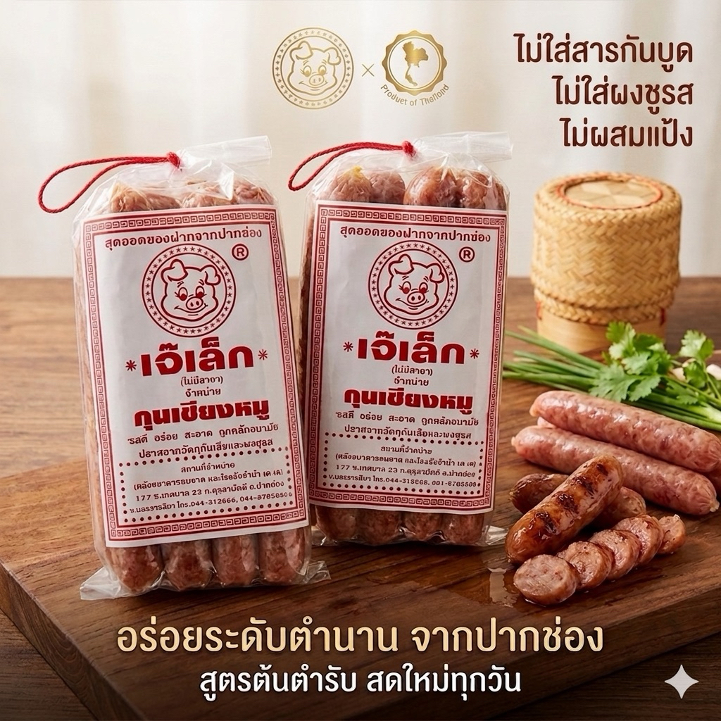 กุนเชียงหมู เจ๊เล็ก ปากช่อง แท้ 100% ✨ ❌ไม่สารกันบูด ❌ไม่ผสมแป้ง ❌ไม่ผงชูรส 500กรัม /1 กิโล *พร้อมส่ง* ไม่ค้างสต๊อก