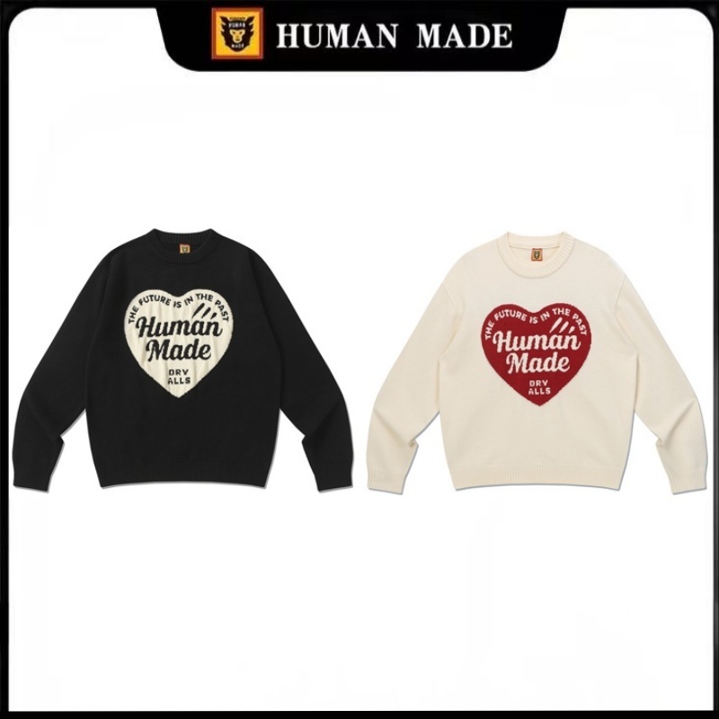 『 Human Made 』🇯🇵 เสื้อกันหนาว เสื้อสเวตเตอร์ทรงหัวใจ สไตล์ญี่ปุ่น oversize ให้ความอบอุ่น