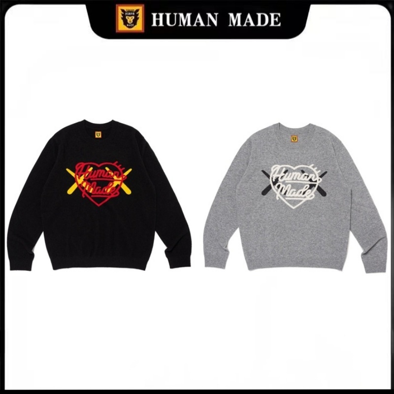 『 Human Made 』🇯🇵 พร้อมส่ง เสื้อกันหนาว HUMAN MADE ชื่อร่วม รักX เสื้อสเวตเตอร์ถัก