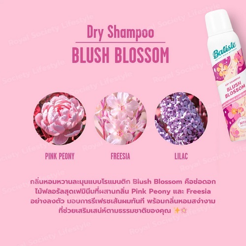 Batiste Dry Shampoo กลิ่น Blush Blossom ดรายแชมพูสูตรลดคราบขาว ขนาด 150 ml. ราคา ถูกที่สุด ดีลบีเคเค แกลเลอรีภาพที่ 2