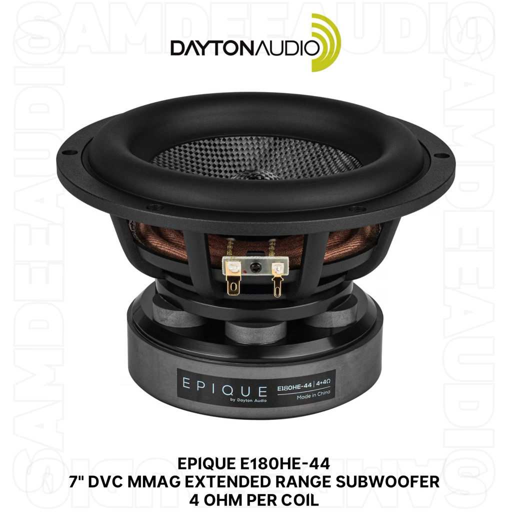 ราคาต่อ1ข้าง/Epique E180HE-44 7" DVC MMAG Extended Range Subwoofer 4 Ohm per Coil