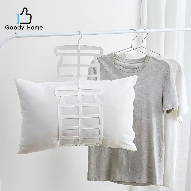 Goody Home ไม้แขวนเสื้อพลาสติก สำหรับตากหมอน สามารถปรับระดับ พับเก็บได้