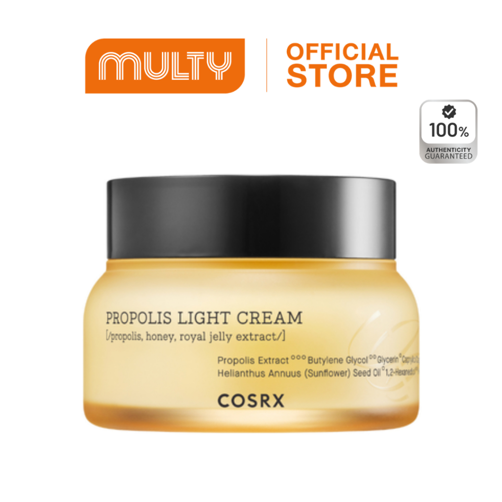 Cosrx Propolis Light Cream 65 ml.ครีมบำรุงให้ความชุ่มชื้นที่มีส่วนผสมของ Black Bee Propolis Complex 