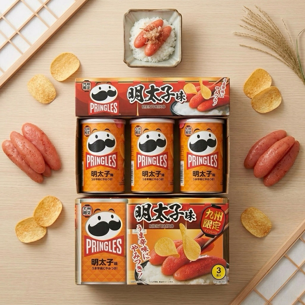 พร้อมส่งในไทย PRINGLES รสไข่ปลาเมนไทโกะ แพคละ3กระป๋อง ของใหม่จากญี่ปุ่น