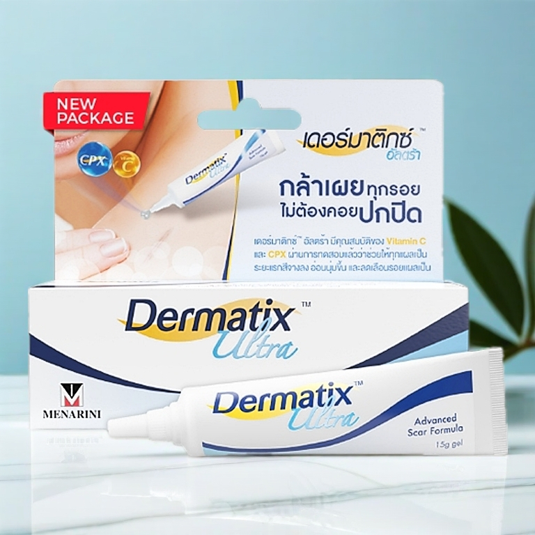 ของแท้ Dermatix Ultra Gel 15g เจลลดรอยแผลเป็น รอยผ่าตัด แผลนูน ใหม่ เก่า