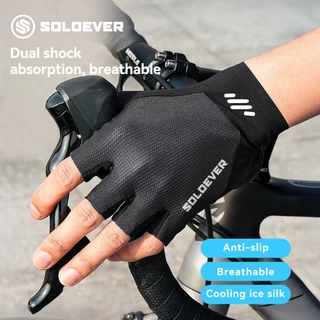 SOLOEVER ถุงมือขับมอเตอร์ไซค์ ป้องกัน UV ปั่นจักรยาน กีฬากลางแจ้ง ระบายอากาศ (มี 2 แบบให้เลือก)