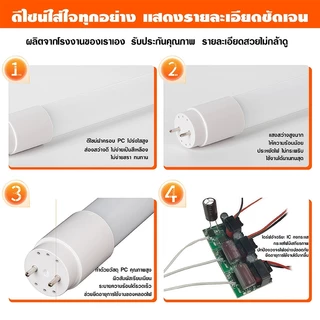 หลอดไฟ LED T8 IWACHI แพ็ค 1/6/12 หลอด นีออน ยาว 9W 18W 20W 40W ขั้ว G13 ขั้วขาว ขั้วทอง 600mm 1200mm ประหยัดพลังงาน