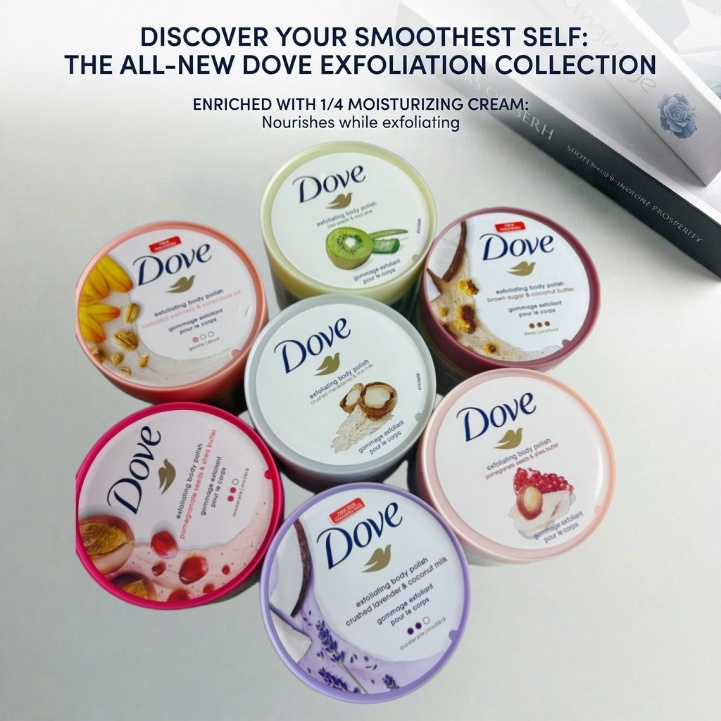 🧴✨ Dove Body Scrub สครับขัดผิวกาย เนื้อสัมผัสเหมือนไอศครีม ละมุนสุดๆ! ขัดเบาๆ ไม่ระคายเคือง ผิวเนียนนุ่ม กระจ่างใส พร้อม