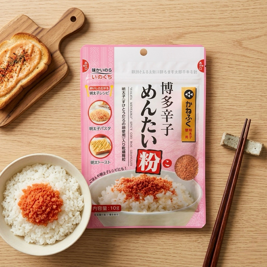 พร้อม​ส่ง​ใน​ไทย​ ผงโรยไข่ปลาเมนไทโกะ (ไข่ปลาค็อดรสเผ็ด) แบบแห้งจากเมืองฮากาตะ จังหวัดฟุกุโอกะ