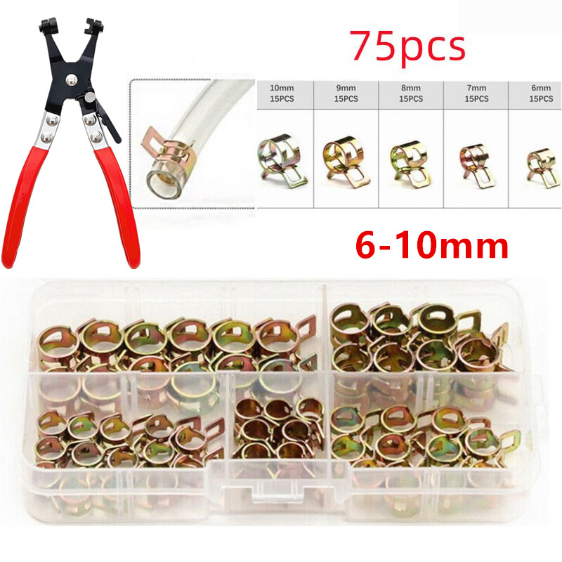 เหล็กรัดท่อ 75/115 ชิ้น แคลมป์รัดท่อสปริง สำหรับท่อน้ำมัน ท่อน้ำ ท่อแอร์ สายยาง รถยนต์
