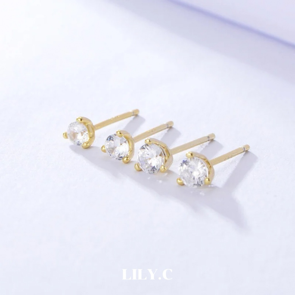 ✅ มีใบรับรองเงินแท้  ✨ LILY.C✨ จิวเงินแท้ CZ ต่างหูเงินแท้ (A44) รูปที่ 6