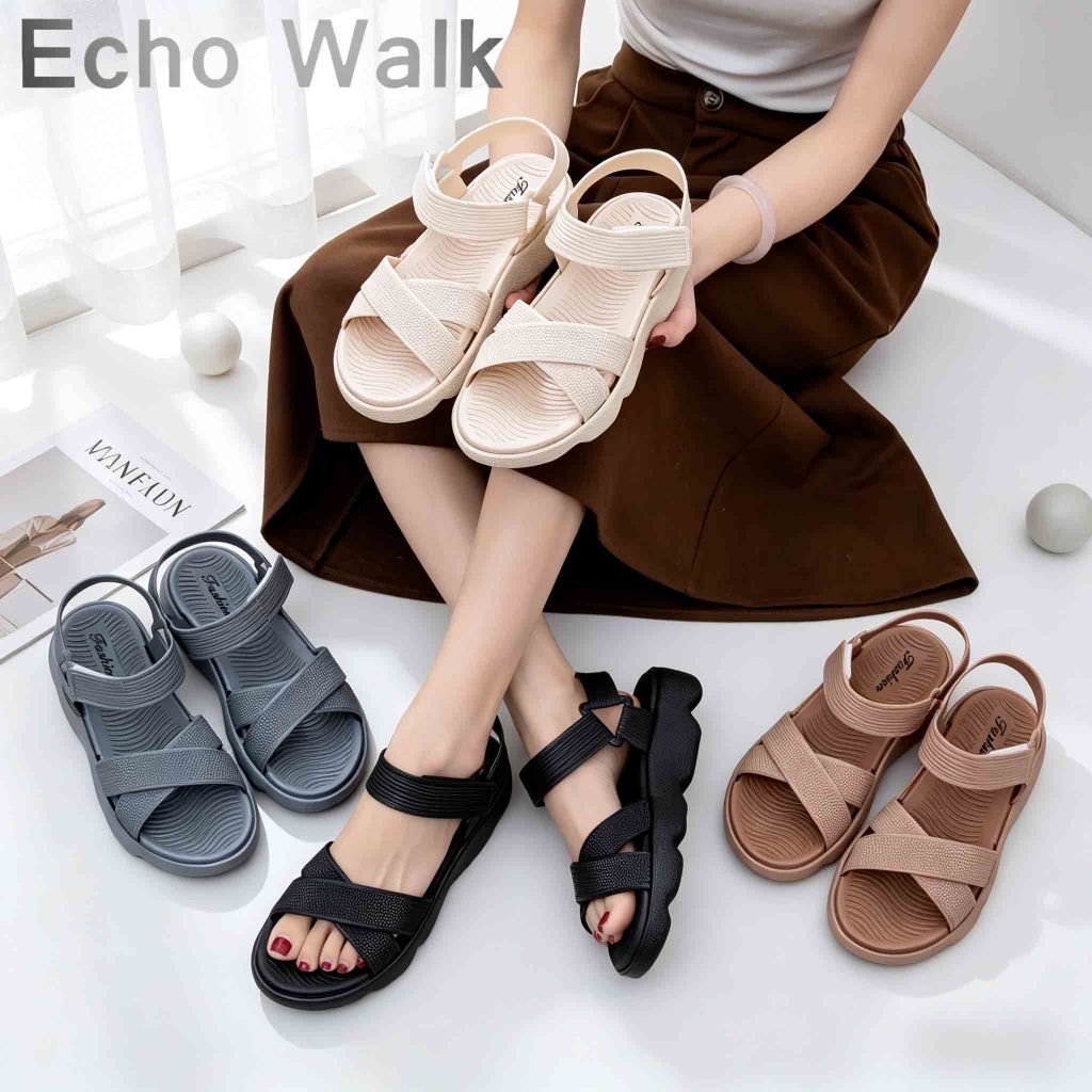 EchoWalk รองเท้าแตะแฟชั่น ใส่สบาย รุ่นใหม่ รองเท้าแตะสไตล์มินิมอล   พร้อมส่ง ราคา ถูกที่สุด ดีลบีเคเค แกลเลอรีภาพที่ 3