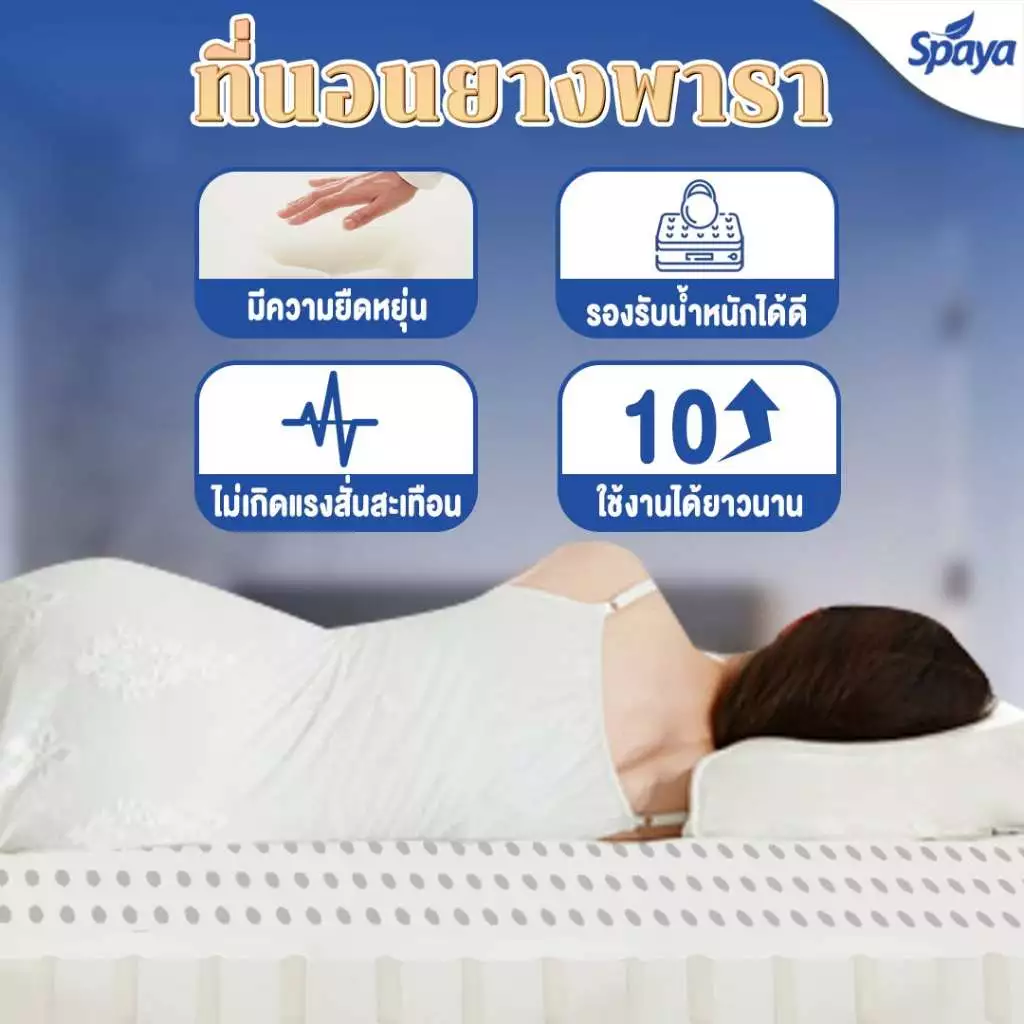 ที่นอนยางพาราธรรมชาติ SPAYA รุ่น Para Dreams 3.5/5/6 ฟุต หนา 9 นิ้ว thumbnail 6