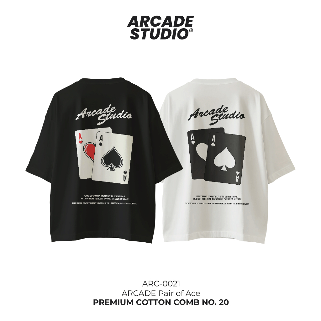 [พรี 4 วัน] ARCADE เสื้อ Pair of Aces (ARC-0021) / OVERSIZE COTTON COMB 20
