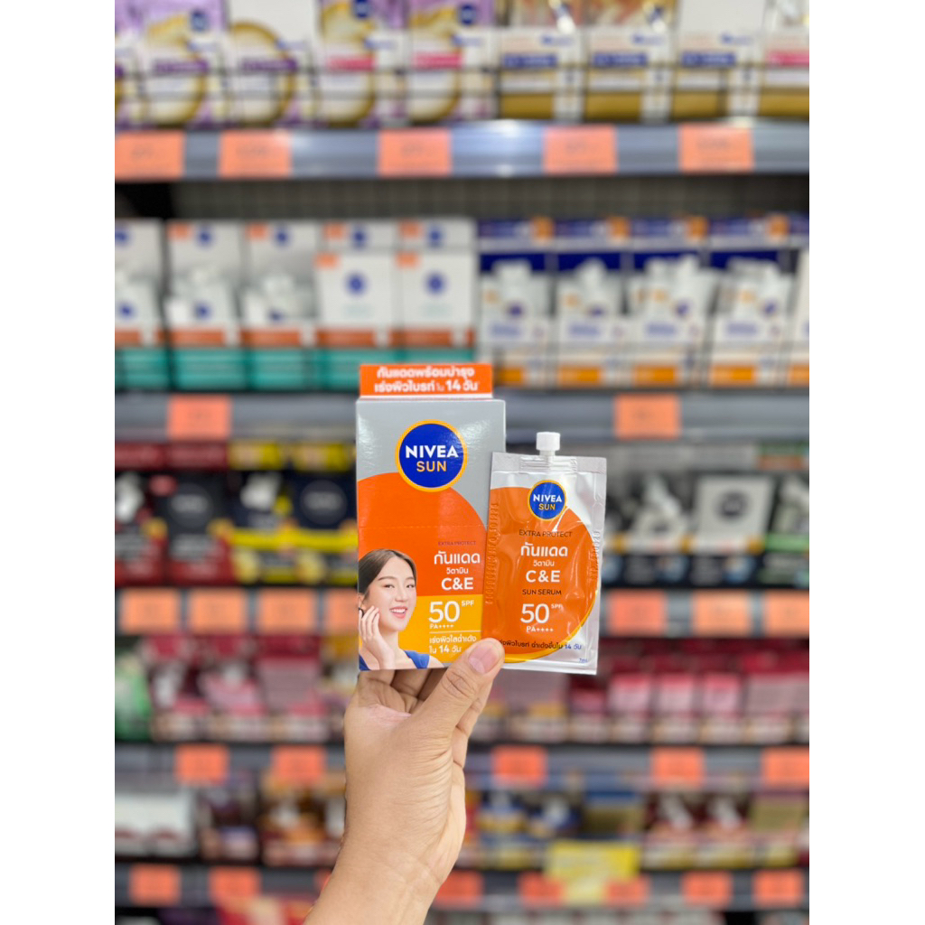 (ยกกล่อง 6 ซอง) เซรั่ม NIVEA Luminous Skin Glow/Antispot นีเวีย NIVEA Men/Sun Serum ครีม กันแดด C&E