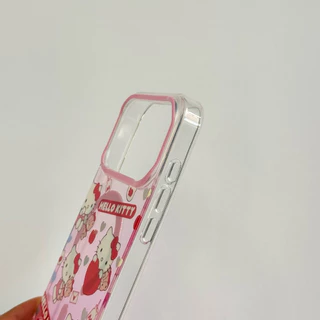 Popphone IP17promax 17pro SamsangS24U S23U S25U เคสใสไลสี kitty รองรับแม่เหล็กชาร์จ for 15 13promax 14pm 15pm 16pm 17