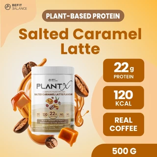 BEFITBALANCE PLANT X SALTED CARAMEL LATTE 500 g โปรตีนพืชสำหรับสาวอยากหุ่นดี ล็อคหิว จุดเตาเผา แคลต่ำ No Soy