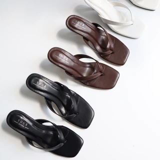 YOURSHOES B21 / รองเท้าส้นสูง 2.3นิ้ว รองเท้าหูคีบ รองเท้าผู้หญิง