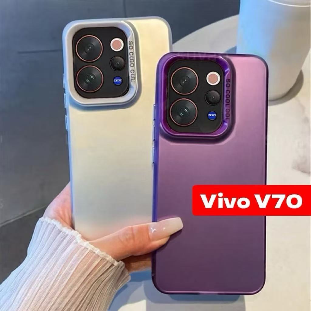 เคสผิวด้าน IMD ขอบสีกล้อง สำหรับรุ่น Vivo V70FE V70 V70Lite กันกระแทก