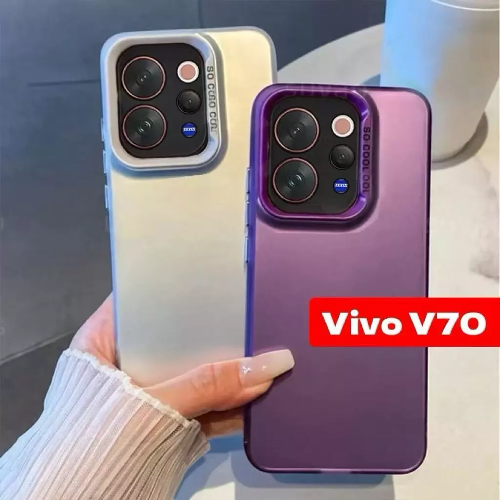 เคสผิวด้าน IMD ขอบสีกล้อง สำหรับรุ่น Vivo V70FE V70 V70Lite กันกระแทก