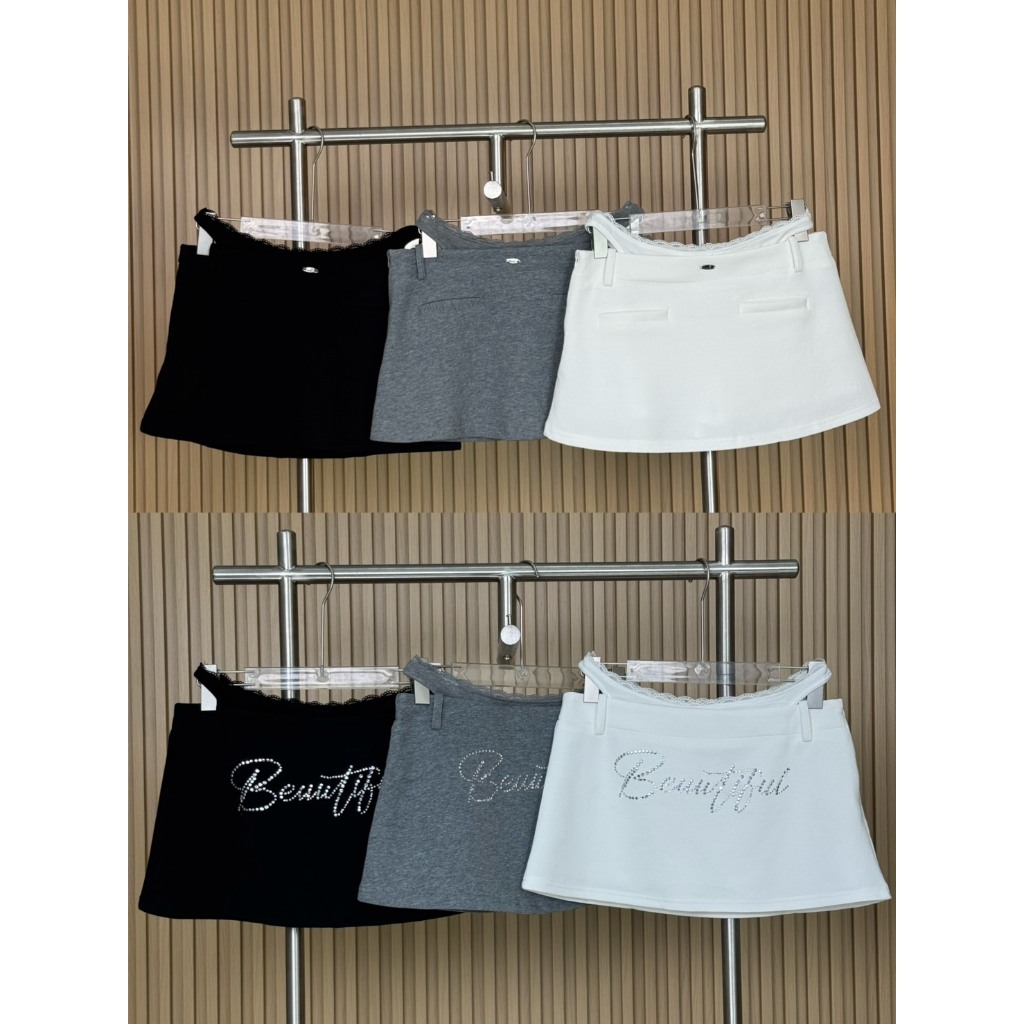 Low Waist Skirt with Lace - กระโปรงเอวต่ำดีเทลขอบลูกไม้