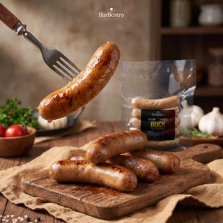 BarBestro ไส้กรอกเยอรมันเป็ดบรั่นดีโฮมเมด ไส้กรอกเป็ด (Brandy Duck German Sausage Homemade) 500g.