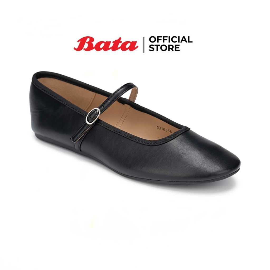 Bata บาจา รองเท้าเบเลลิน่า ส้นแบน แบบสวม สำหรับผู้หญิง รุ่น DELHI สีน้ำตาล 5313358 สีดำ 5316358