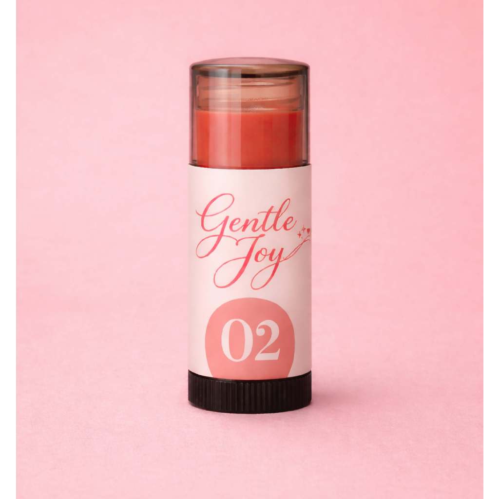 คำน่อย Gentle Joy 02 ลิปสีผึ้งทาปาก สีพีช ลิปบาล์มมีสี ปากฉ่ำวาว ดูธรรมชาติ ทาได้ทุกวัน
