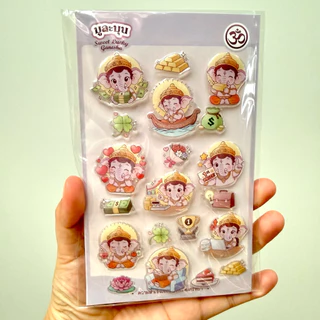 สติ๊กเกอร์พระพิฆเนศ มูละนุม มหาเฮง พร้อมส่ง เสริมดวงการเงิน การงาน ความรัก | กันน้ำ PVC | ติดมือถือ/โน้ตบุ๊ก | 9 ลาย