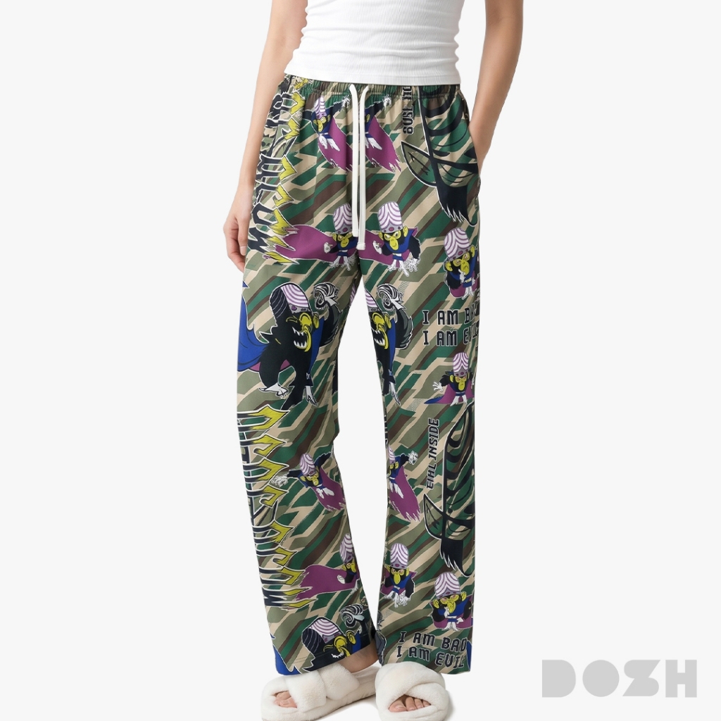 DOSH WOMEN'S LAY PANTS POWERPUFF GIRLS กางเกงเลผ้าไหมอิตาลีผู้ใหญ่ DPGWL1001-DG (XS-XL)