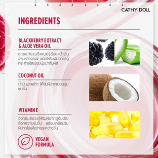 Cathy Doll Lip Balm ลิปบาล์มเข้มข้น บำรุงปากอวบอิ่ม ชุ่มชื่น กลิ่นช็อกดูไบ&กลิ่นอาซาอิเบอร์รี่ 12g