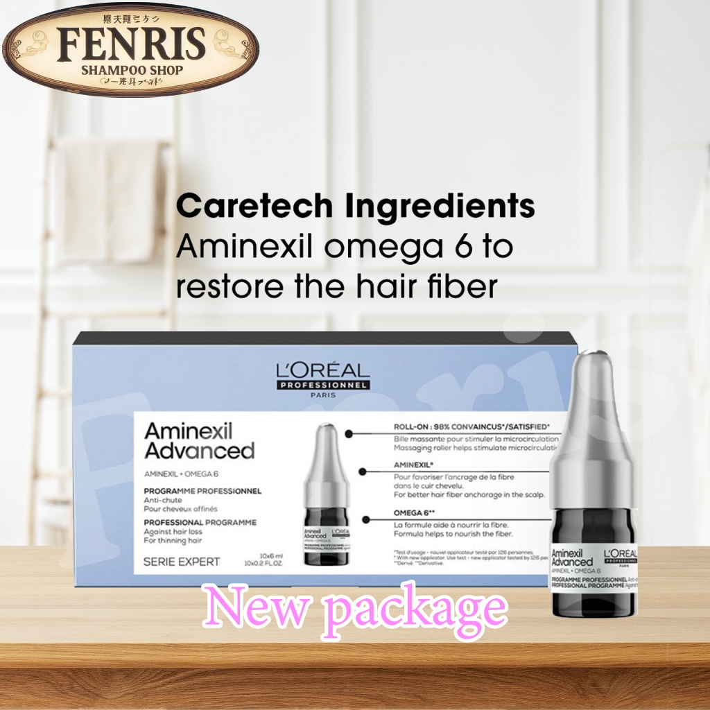LOREAL Aminexil Advanced 6 ML. X 10 ขวด ชุดเซรั่มหนังศีรษะลดผมขาดร่วง กระตุ้นการเกิดใหม่ของเส้นผมดูห