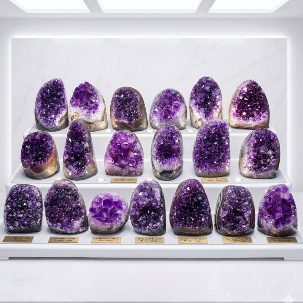 ผลึกอเมทิสต์แท้ แบบตั้งโต๊ะ (Amethyst Cluster)
