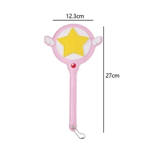 Star Magic Wand Card Bag, น่ารักพร้อมปีกการ์ด, คอสเพลย์อะนิเมะหนัง PU ป้องกันรถบัส Subway Card