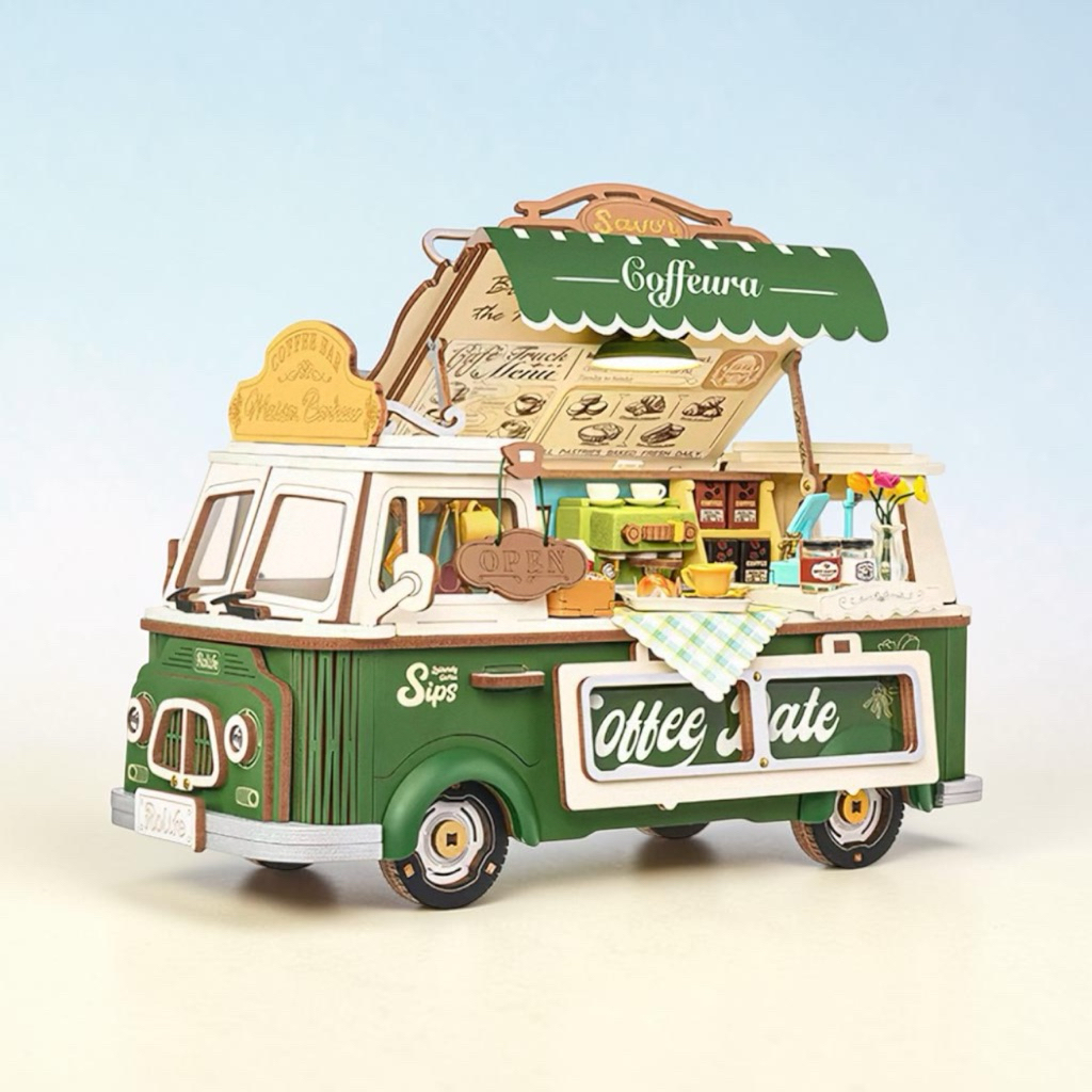 โมเดล DIY ประกอบเอง Rolife 3D Wooden Puzzle - Leo's Coffee Truck TGS07  English version [พร้อมส่ง]