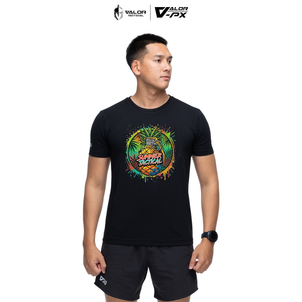 VALOR PX - เสื้อยืดสกรีน [Summer Tactical] เสื้อยืดผ้า Spandex นุ่ม ใส่สบาย สไตล์ Tactical