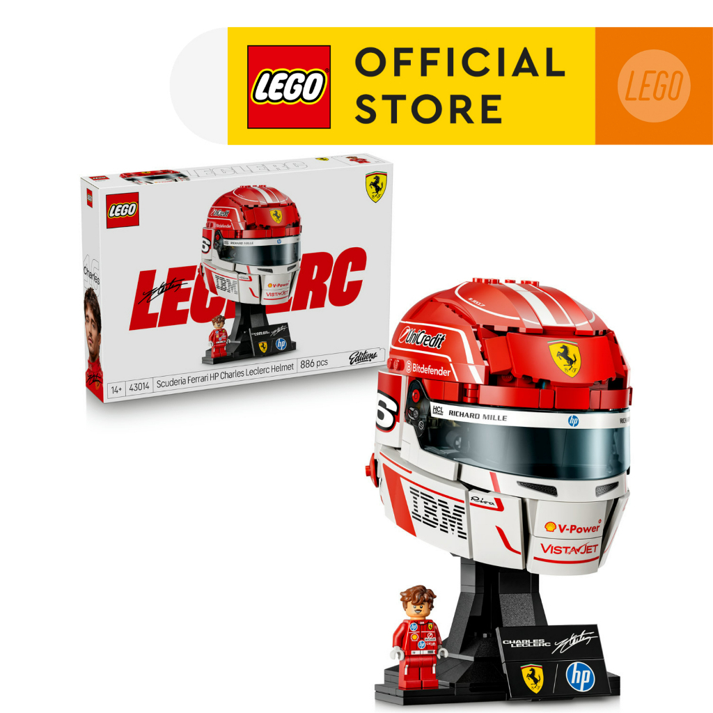 LEGO Editions Formula 1 43014 Scuderia Ferrari HP Charles Leclerc Helmet (886 Pieces), Building Blocks, Kids Toy