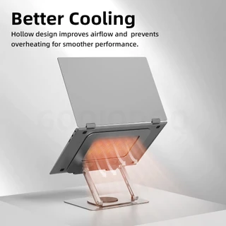 GOOJODOQ 360° แท่นวางแล็ปท็อปแบบหมุนได้ โลหะ ปรับความสูงได้ พร้อมพัดลมระบายความร้อน ด้วยแม่เหล็ก Hub