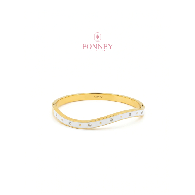 BL-35 Fonney กำไลข้อมือสแตนเลสแท้ ไม่ลอก ไม่ดำ ใส่อาบน้ำโดนน้ำหอมได้