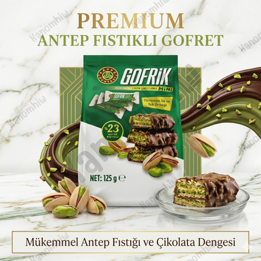 Gofrik pistachio paste milk chocolate mini 125g BBF.30/12/26 สินค้าจากอิสตันบูล
