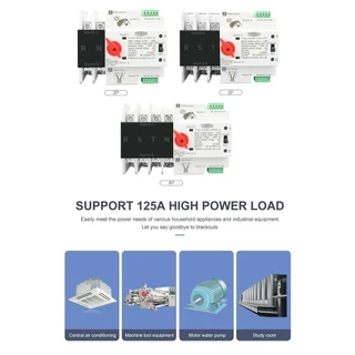 ATS 2P 63A/100A Dual Power ATS สวิทช์ ไฟฟ้า ats Automatic transfer switch เวลาในการเปลี่ยนน้อยกว่า 30ms