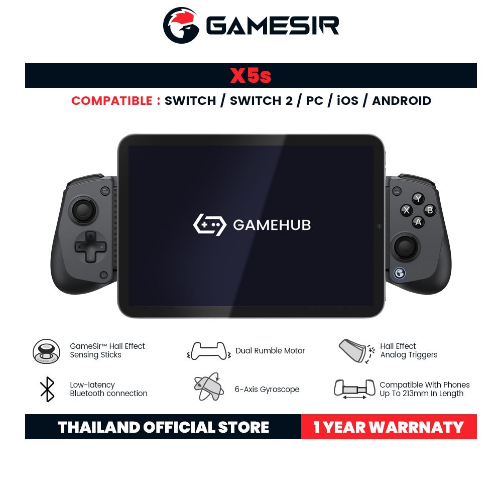 GameSir X5s Wireless Mobile Game Controller จอยเกมมือถือไร้สาย รองรับ Switch, Switch 2, Android, iOS