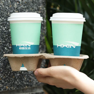 (แพ็คละ50/100) ถาดรังไข่รองแก้ว2หลุม ถาดใส่แก้วกาแฟsizeมาตรฐาน 2ช่อง แข็งแรง 8oz-22oz ฉีกได้/ไม่ได้