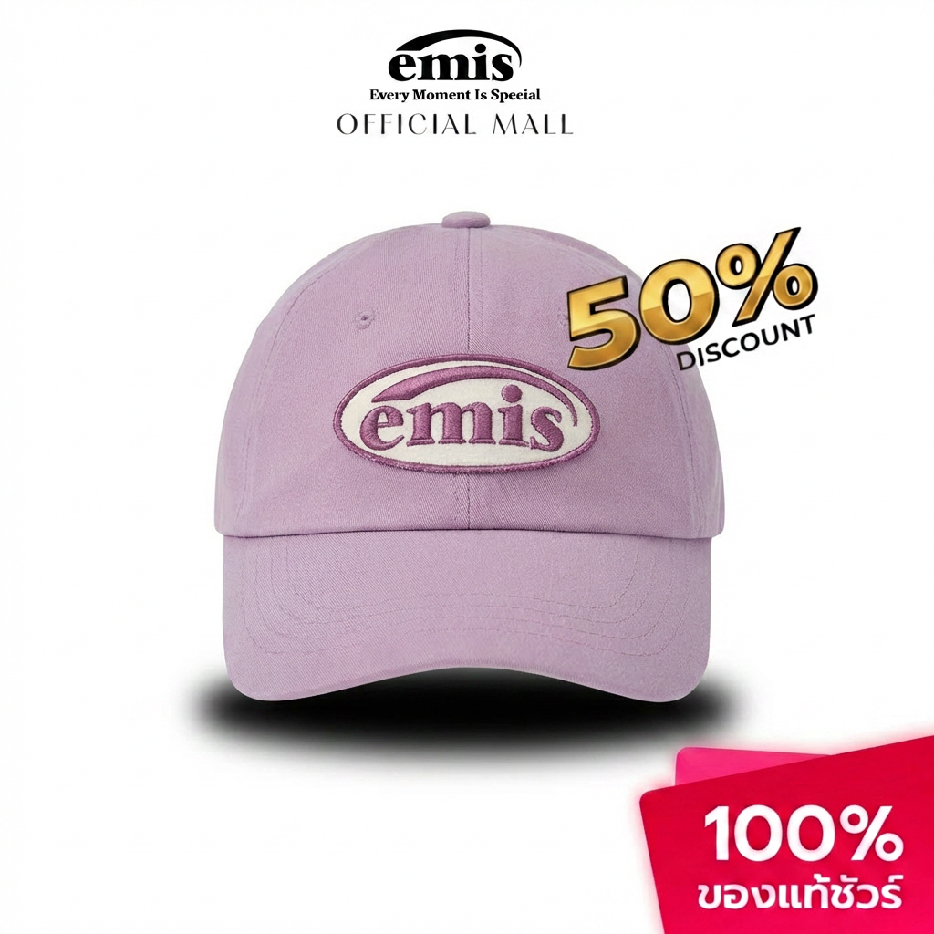 หมวกแก๊ป Emis Korea ทรง Big Head สไตล์ยูนิเซ็กซ์ (ASH BLUE , BEIGE , BLACK , MINT , NAVY , RED)