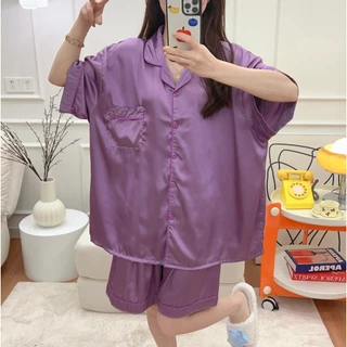 ชุดนอนผ้าซาติน พรีเมี่ยม อก43-52-60 นุ่ม เบา บาง ใส่สบาย